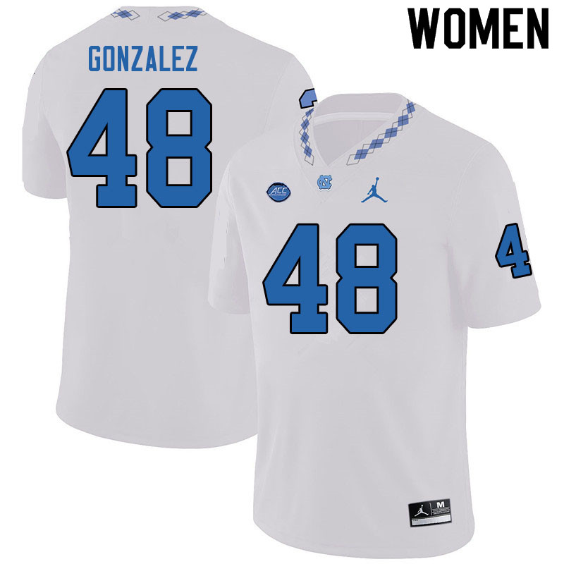 Jordan Brand Women #48 Dilan Gonzalez North Carolina Tar Heels College Football Jerseys Sale-White